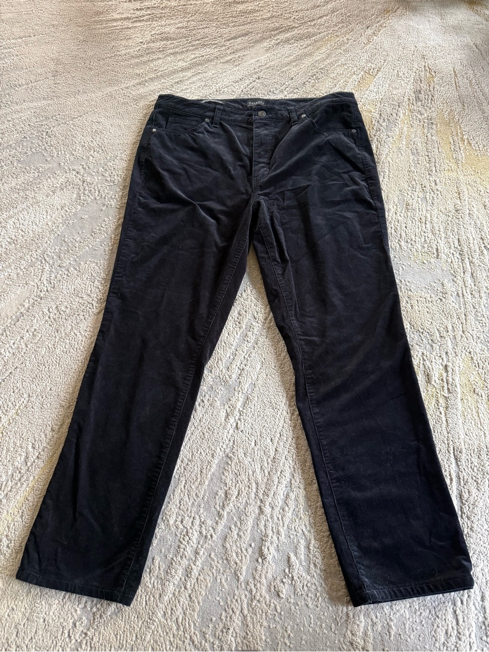 Talbots Black Corduroy Pants straight leg 14 petite